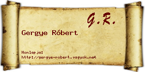 Gergye Róbert névjegykártya